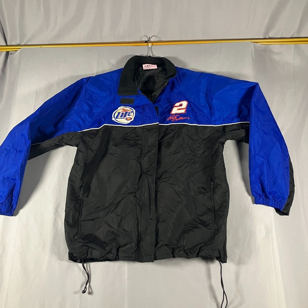 Winners Circle NASCAR Jacket Women's Extra Large Blue Black Racing‎ Embroidered